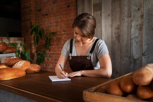 A Woman Developing a Food Business Plan