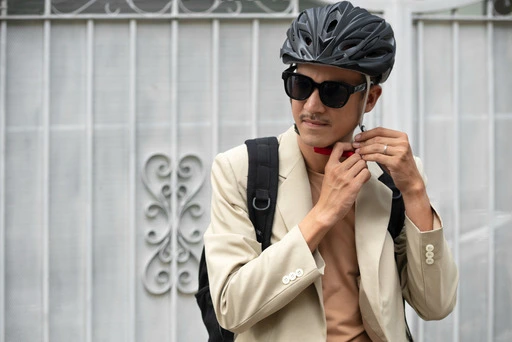 A man with eyes protecting sunglasses an addition to lifestyle